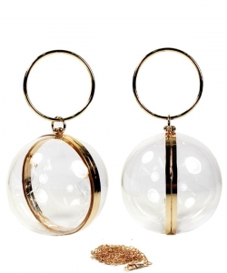 Transparent Round Shaped Clutch Bag 6318 CLEAR